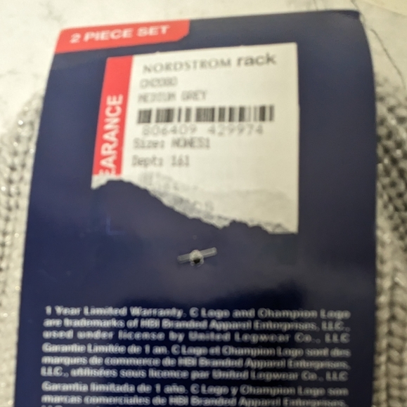 Champion gray hat beanie and glove set New One Size - Picture 5 of 7